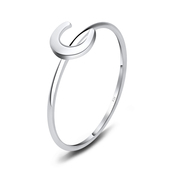 Crescent Moon Designed Silver Ring NSR-2578